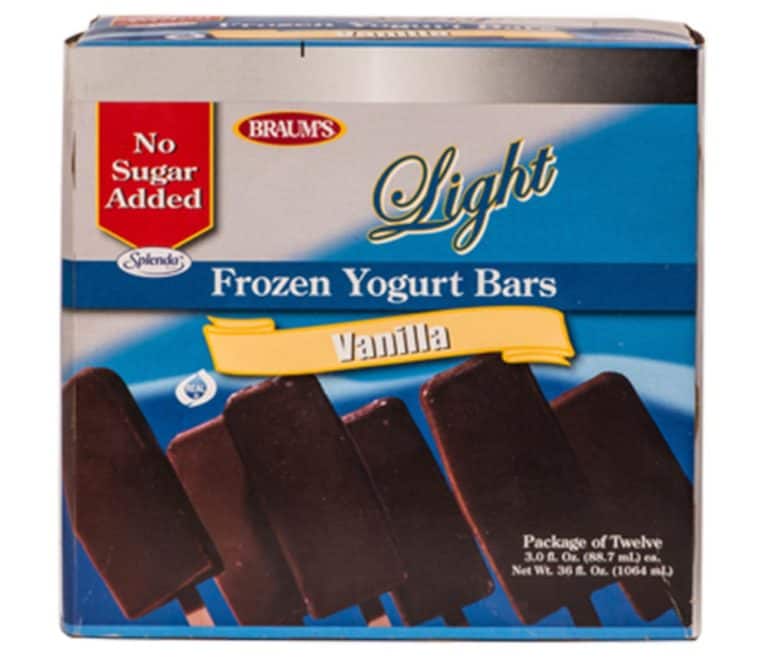 No Sugar Added Frozen Yogurt Bars | Braum's